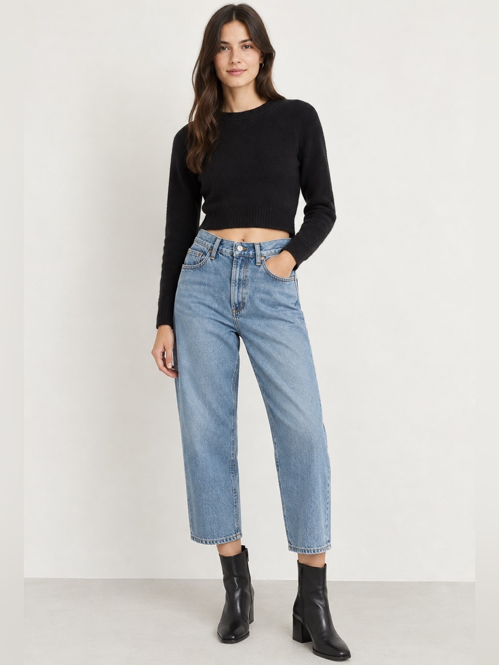 Aritzia Denim Forum ’90s Marlo Hi-Rise Baggy Jeans – Cropped Length